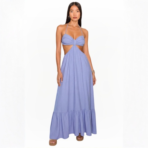 l*space Dresses & Skirts - PERIWINKLE LAVENDER hello Molly simkhai Della Cutout Halter Maxi Dress indah Vix